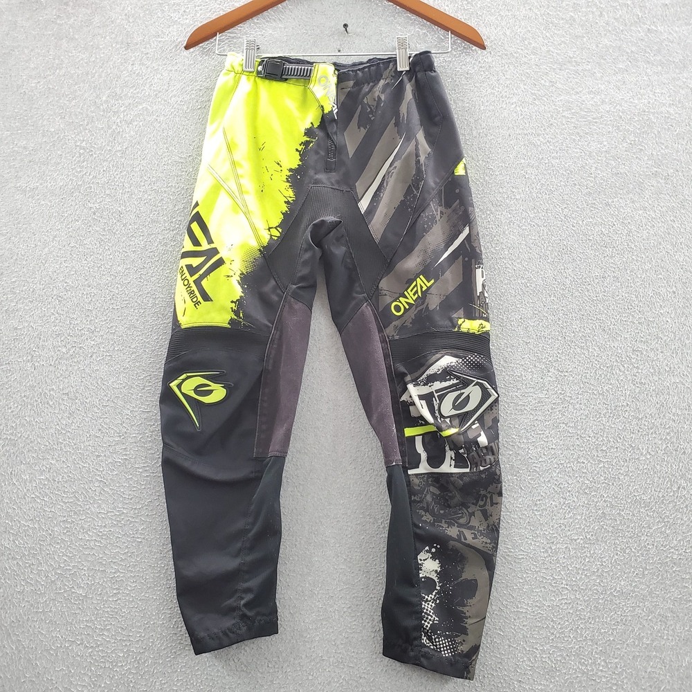 O'Neal Boys Motocross Pants YOUTH 12/14 Black Graphic Logo Spellout Element